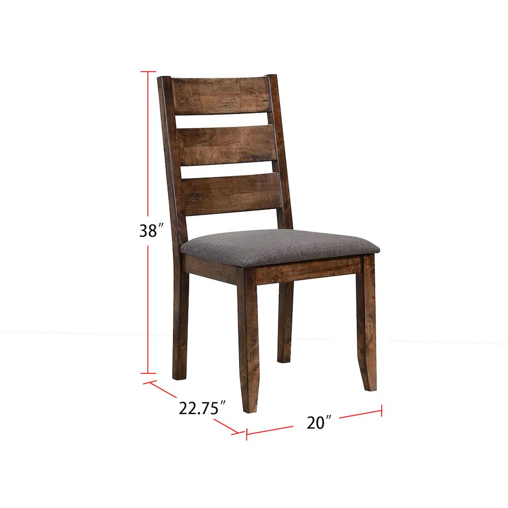 Set of 2 Dining Side Chairs in Knotty Nutmeg and Grey