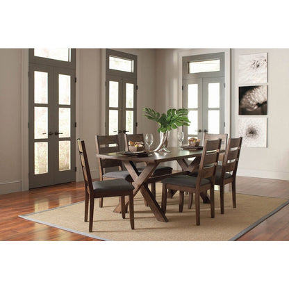 Set of 2 Dining Side Chairs in Knotty Nutmeg and Grey