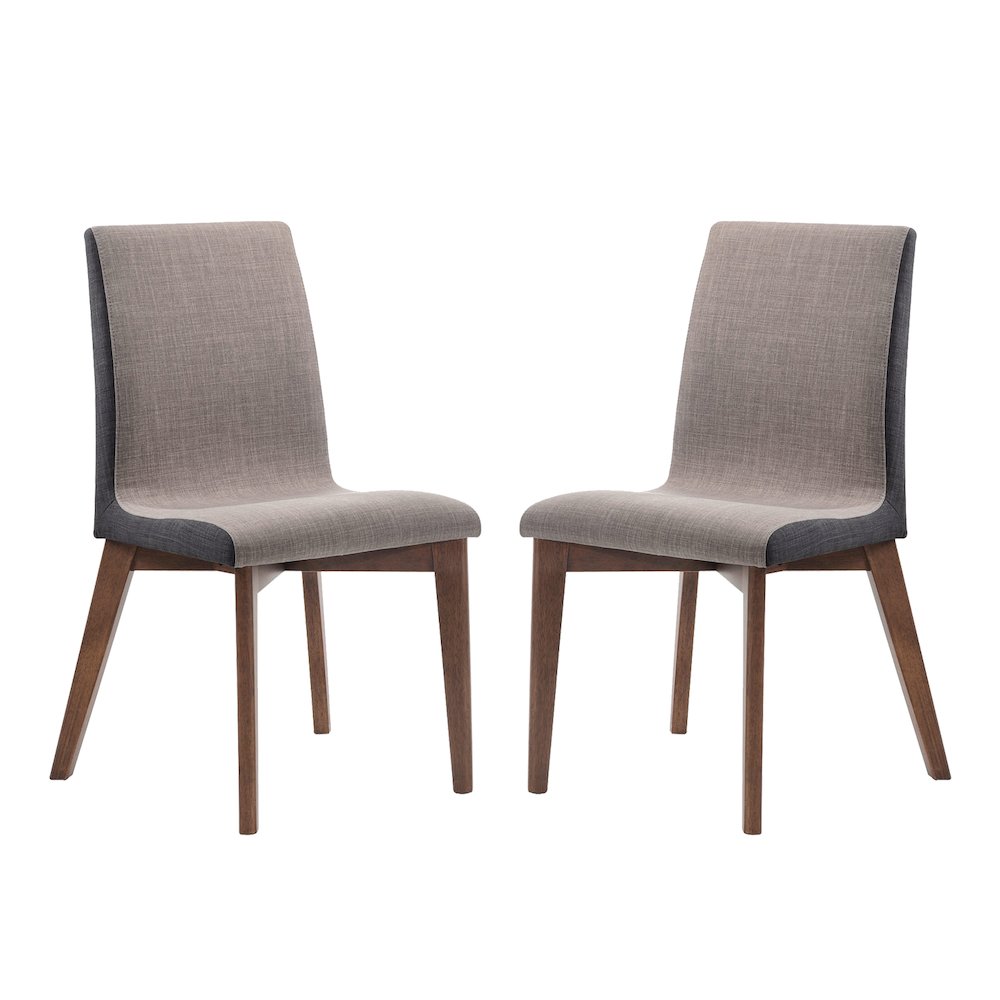 Set of 2 Dining Side Chairs in Light Gray