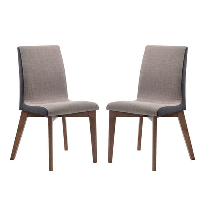 Set of 2 Dining Side Chairs in Light Gray