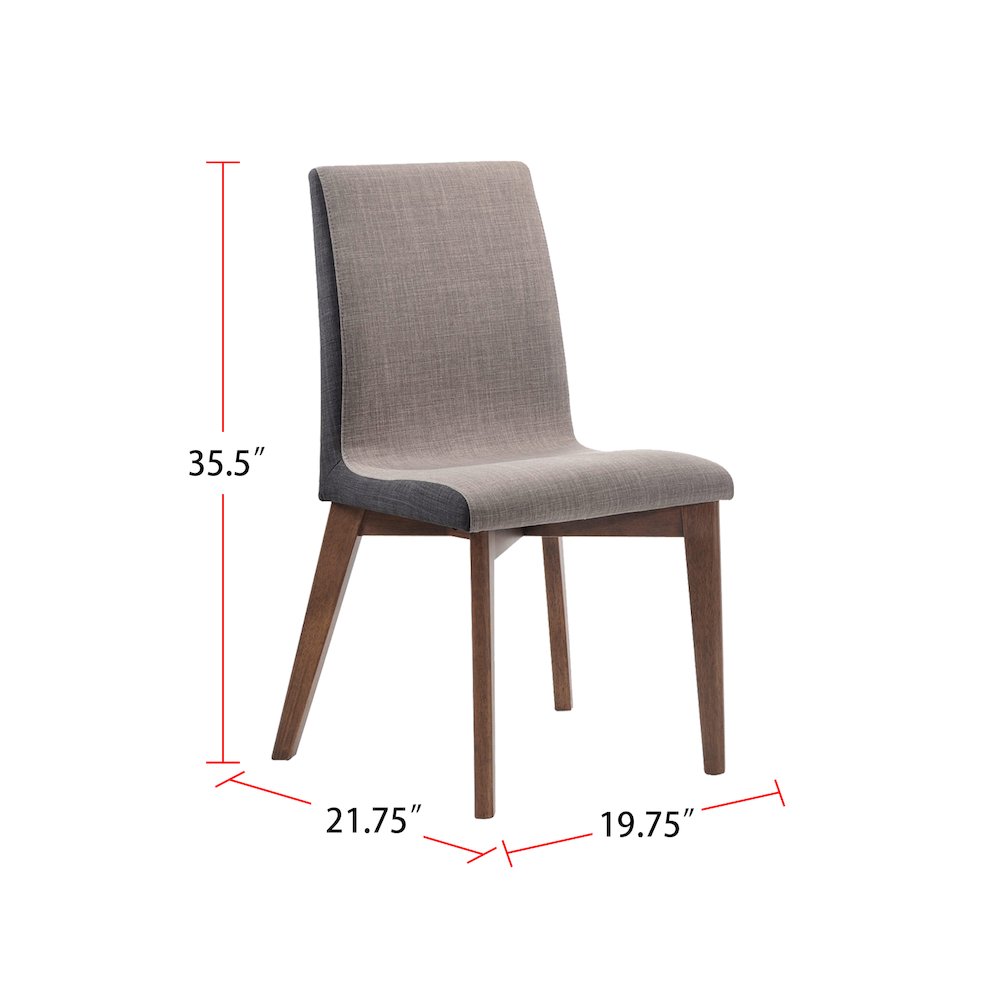 Set of 2 Dining Side Chairs in Light Gray