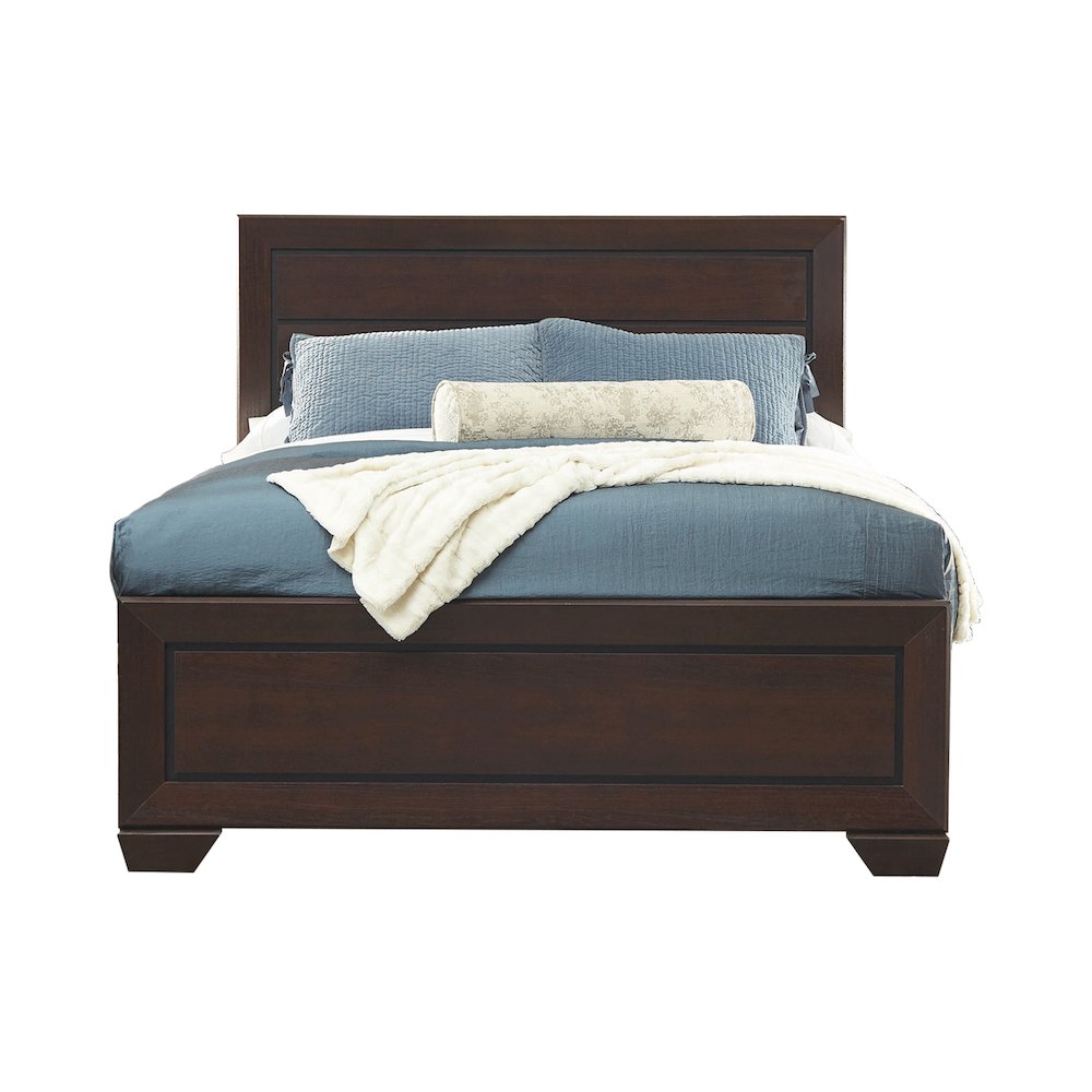 Wood Queen Bed in Dark Cocoa Finish