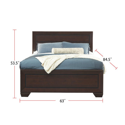 Wood Queen Bed in Dark Cocoa Finish