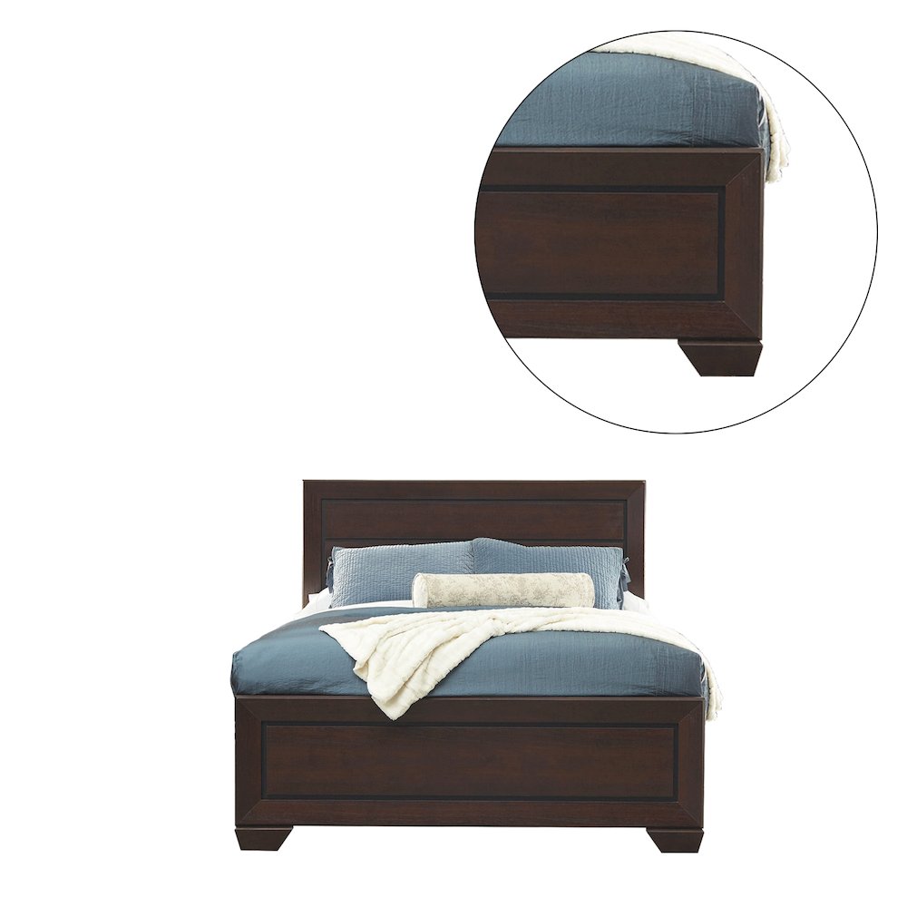 Wood Queen Bed in Dark Cocoa Finish