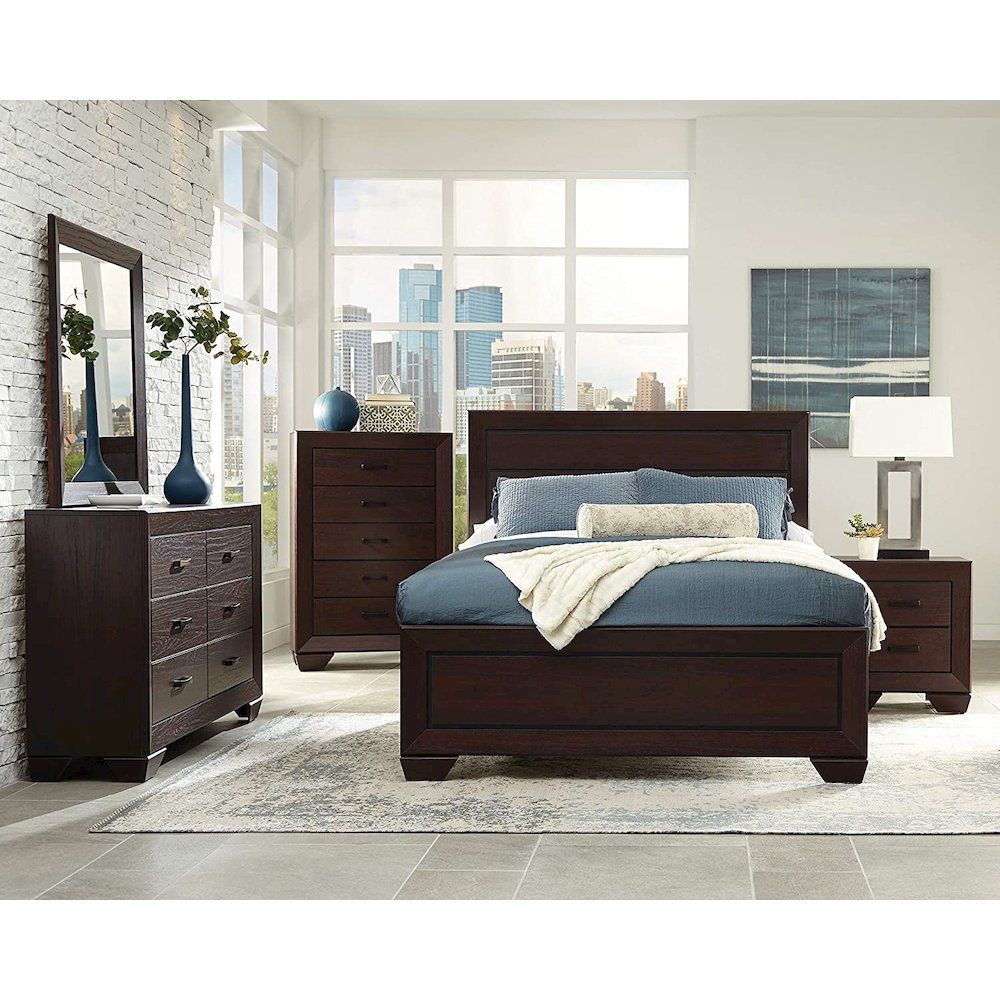 Wood Nightstand with 2 Drawers in Dark Cocoa