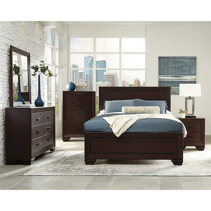 Wood Nightstand with 2 Drawers in Dark Cocoa