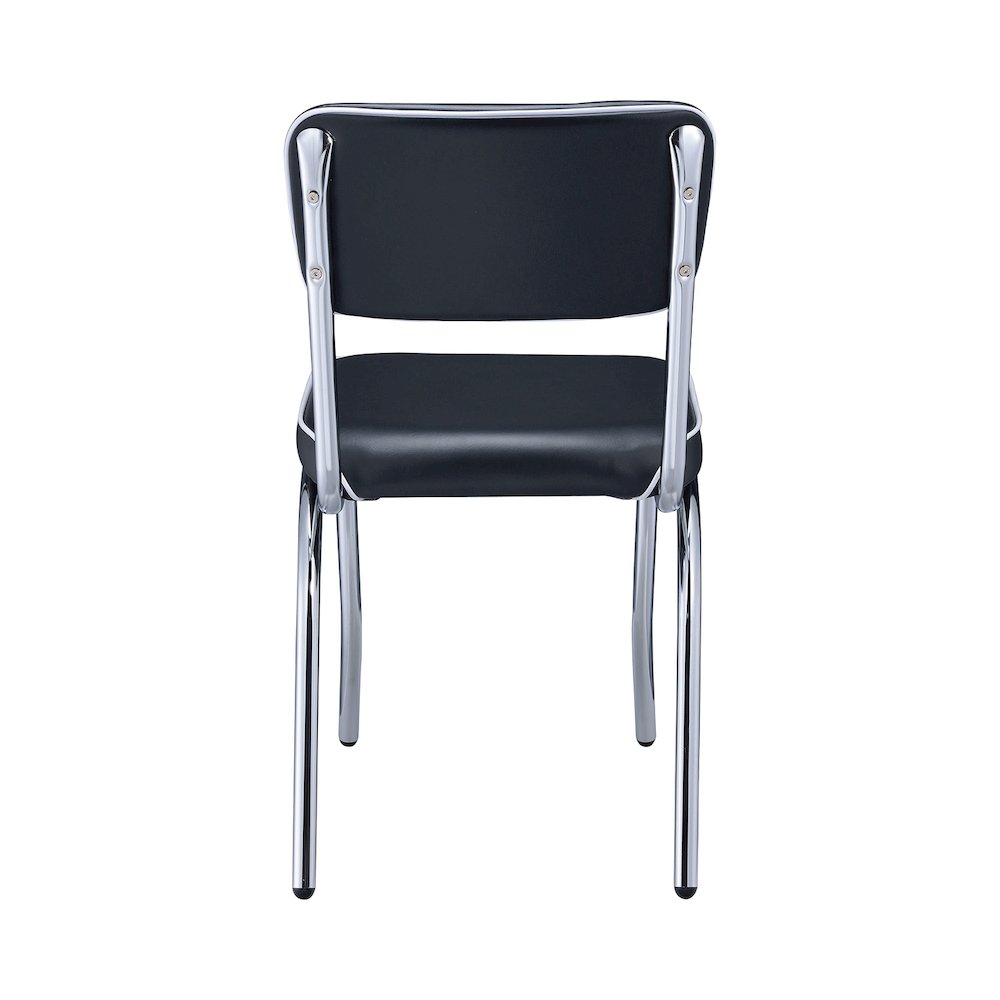 Set of 2 Side Chairs in Black And Chrome
