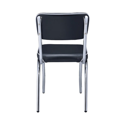 Set of 2 Side Chairs in Black And Chrome