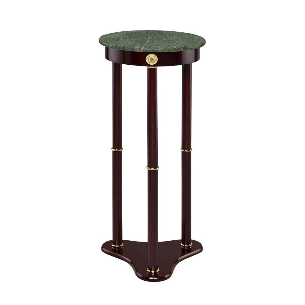 Round Marble Top Accent Table, Merlot