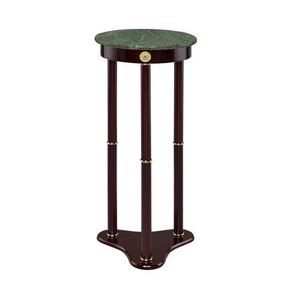 Round Marble Top Accent Table, Merlot