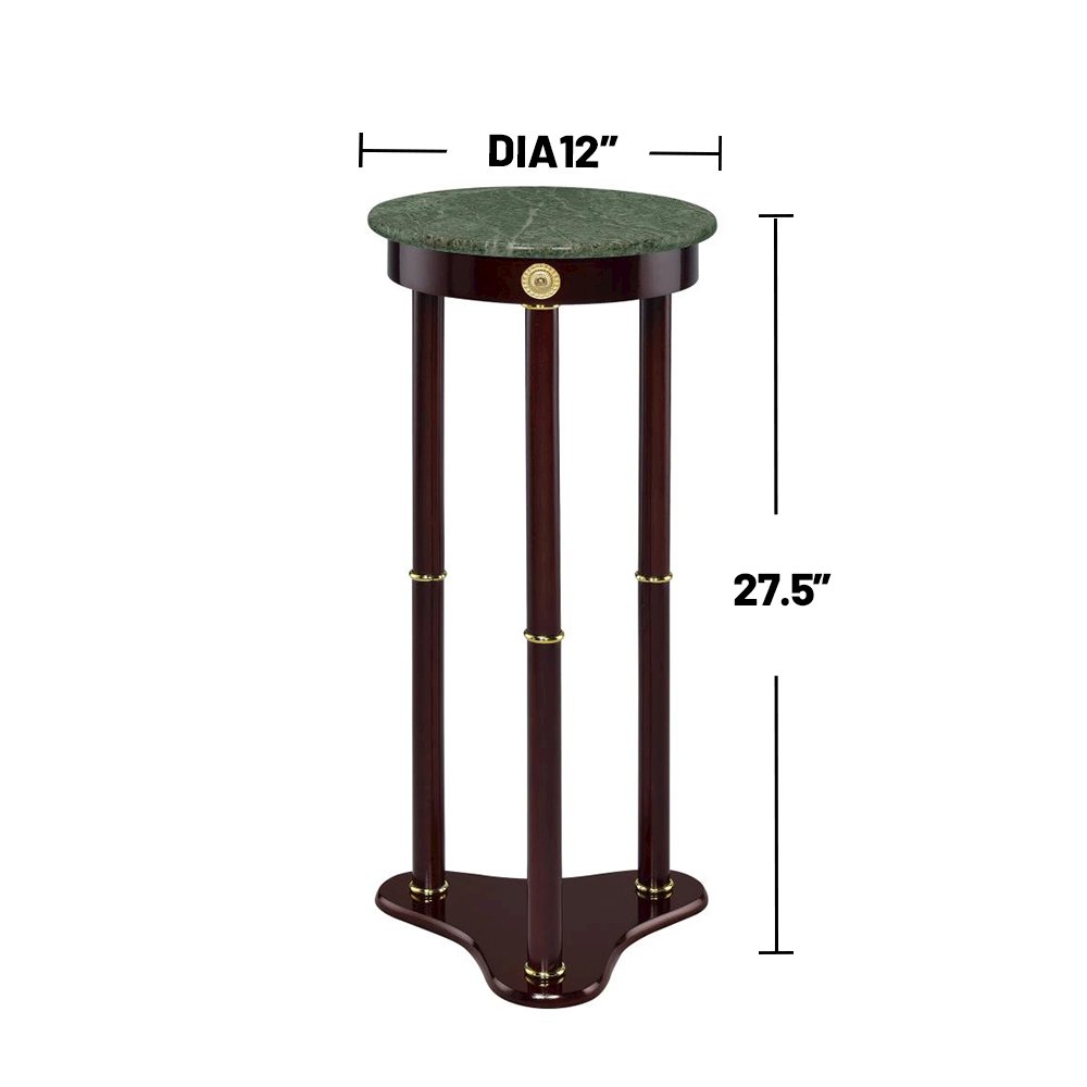Round Marble Top Accent Table, Merlot