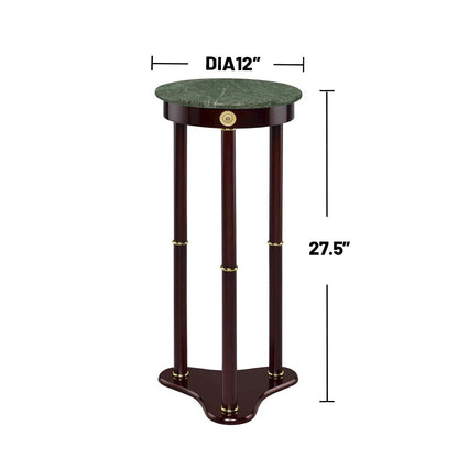 Round Marble Top Accent Table, Merlot