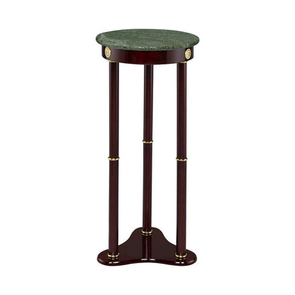 Round Marble Top Accent Table, Merlot