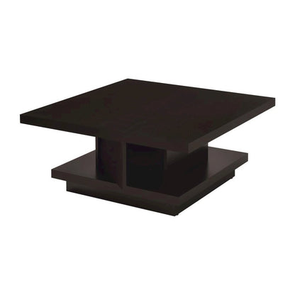 Pedestal Square Coffee Table in Cappuccino