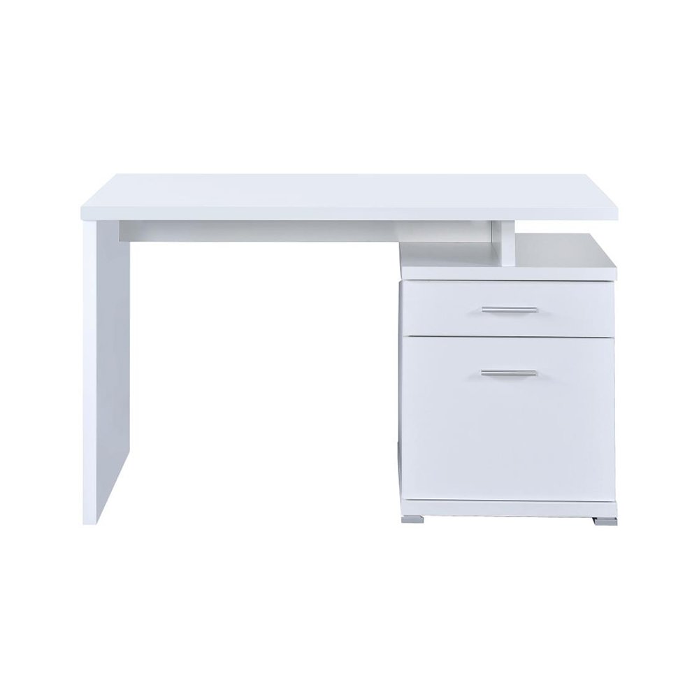 2-Drawer Office Desk With Cabinet in White