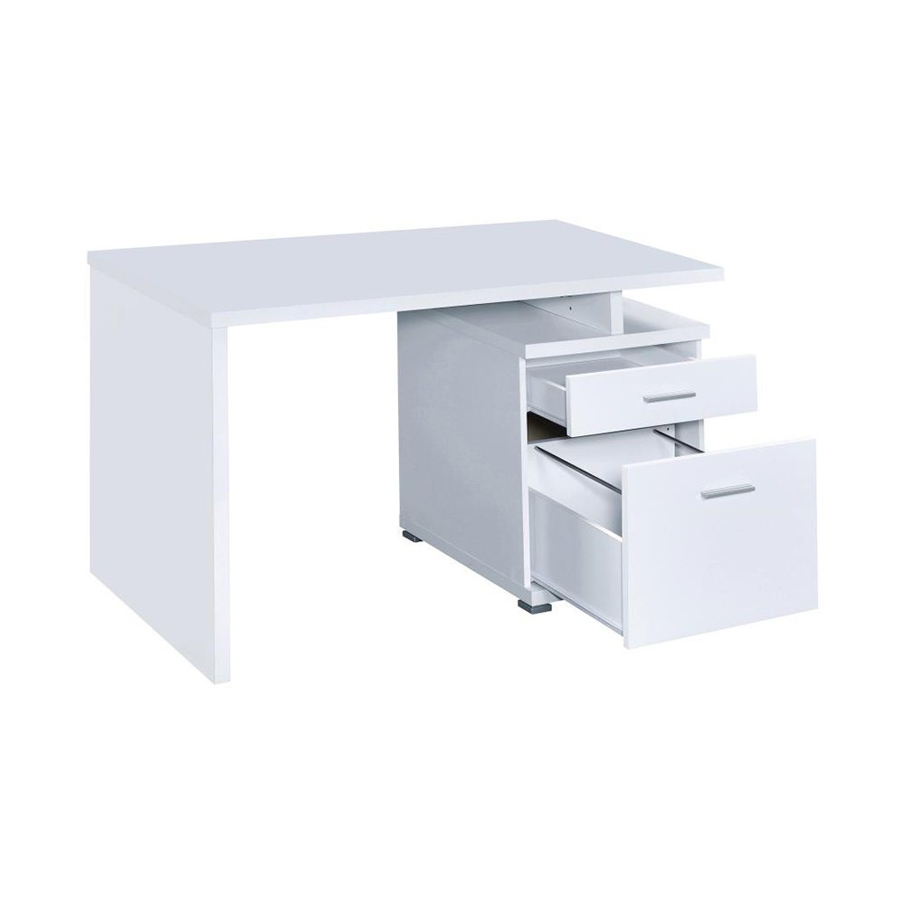 2-Drawer Office Desk With Cabinet in White