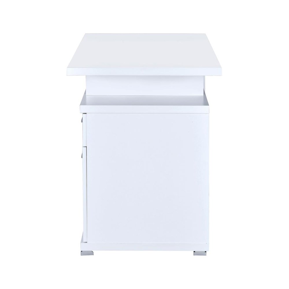 2-Drawer Office Desk With Cabinet in White