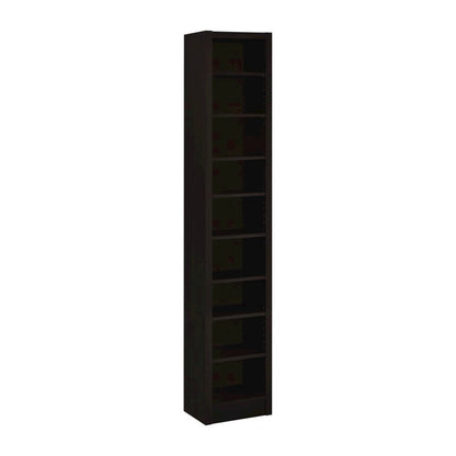 Rectangular Bookcase With 2 Fixed Shelves, Cappuccino