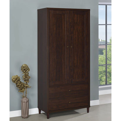 Tall Cabinet With Drawers, Rustic Tobacco