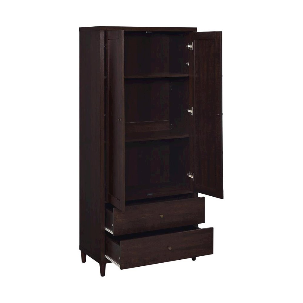 Tall Cabinet With Drawers, Rustic Tobacco