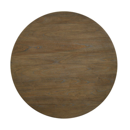 47-Inch Wide Round Dining Table in Vintage Walnut and Off White