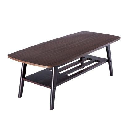 Wooden Coffee Table with Open Lower Shelf in Espresso