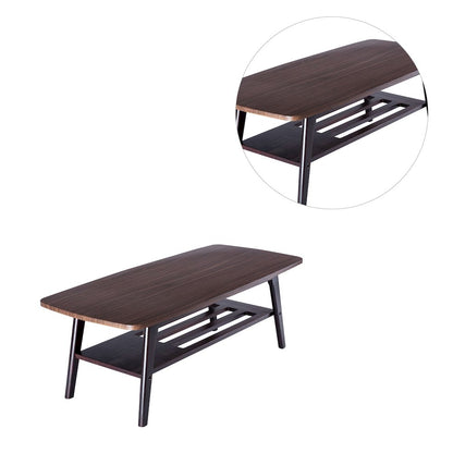 Wooden Coffee Table with Open Lower Shelf in Espresso