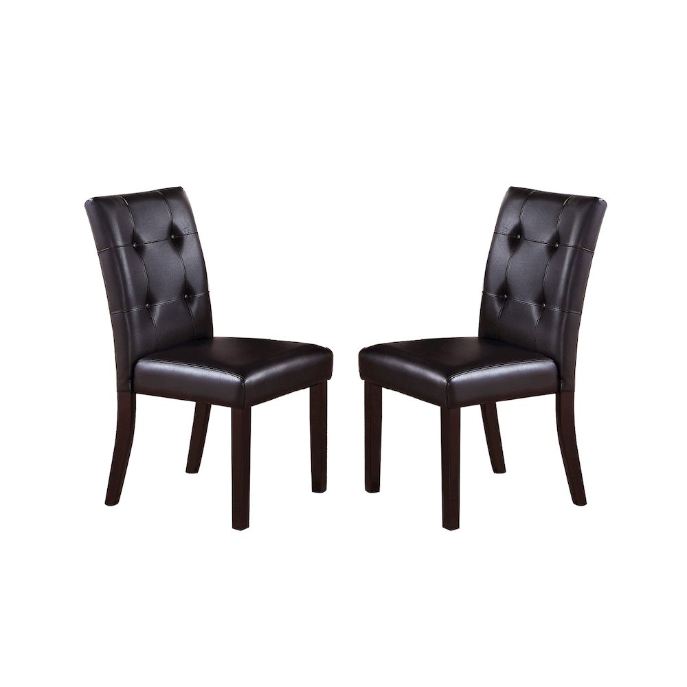 Set of 2 Leroux Upholstered Dining Chairs in Dark Brown