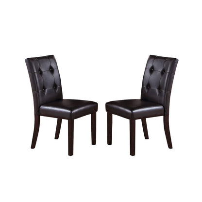 Set of 2 Leroux Upholstered Dining Chairs in Dark Brown