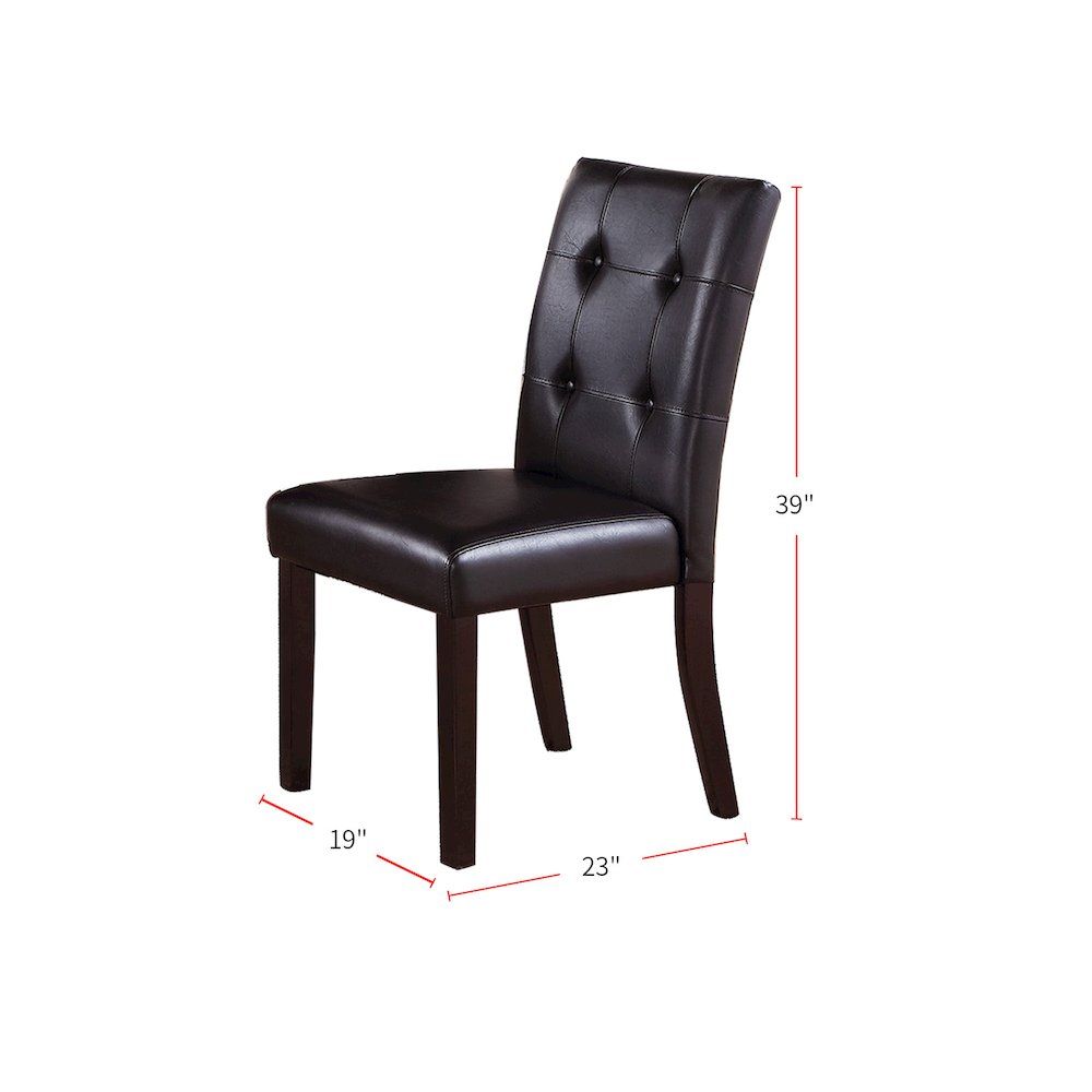 Set of 2 Leroux Upholstered Dining Chairs in Dark Brown