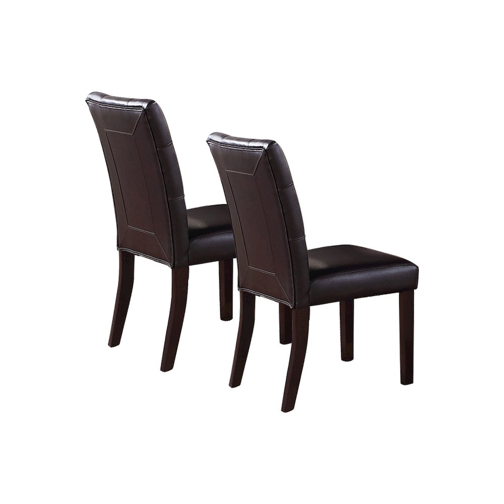 Set of 2 Leroux Upholstered Dining Chairs in Dark Brown