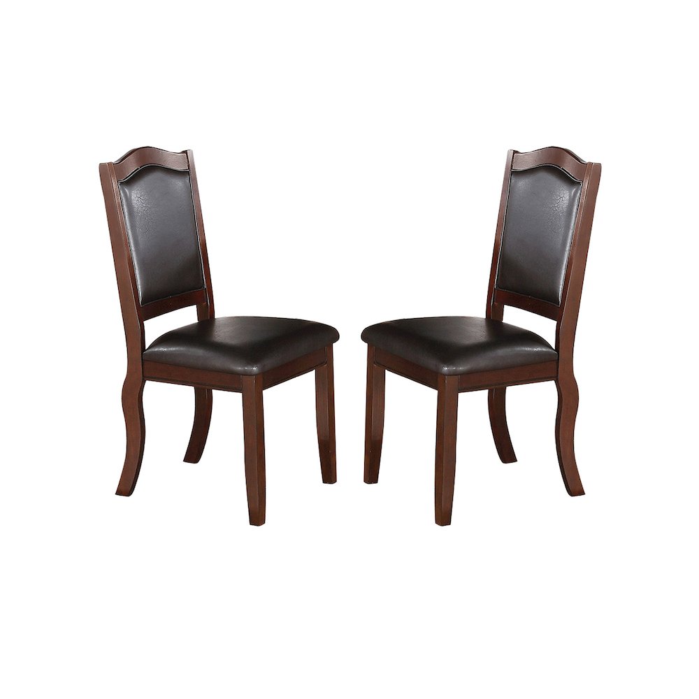 Set of 2 Faux Leather Dining Chairs in Brown
