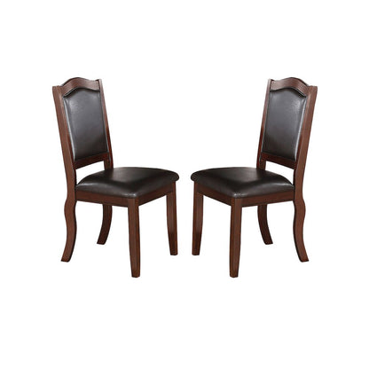 Set of 2 Faux Leather Dining Chairs in Brown