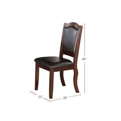 Set of 2 Faux Leather Dining Chairs in Brown
