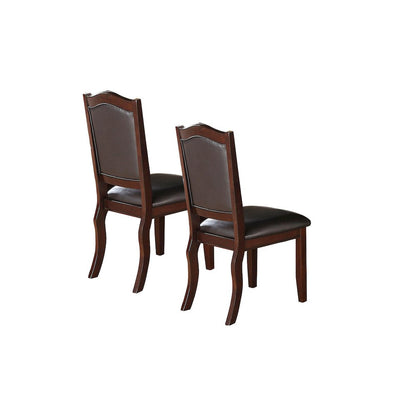 Set of 2 Faux Leather Dining Chairs in Brown