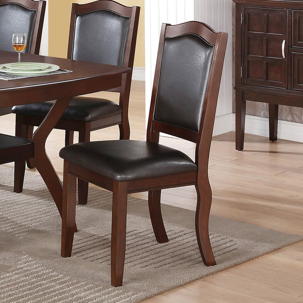 Set of 2 Faux Leather Dining Chairs in Brown