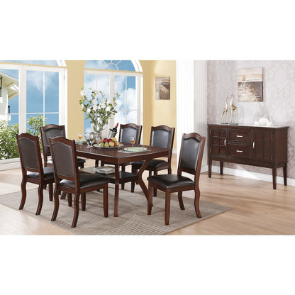 Set of 2 Faux Leather Dining Chairs in Brown