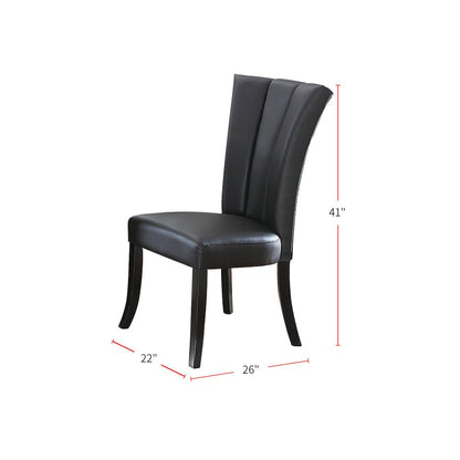 Set of 2 Faux Leather Dining Chairs in Black