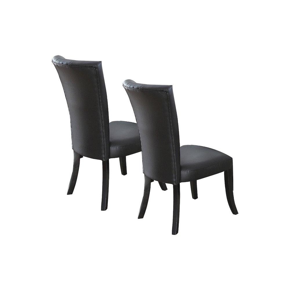 Set of 2 Faux Leather Dining Chairs in Black