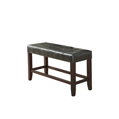 Black Faux Leather High Bench