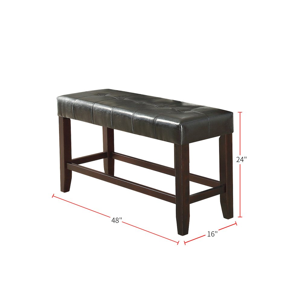 Black Faux Leather High Bench