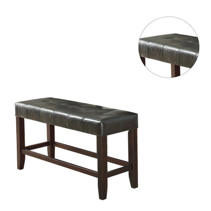 Black Faux Leather High Bench