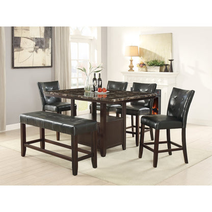 Black Faux Leather High Bench