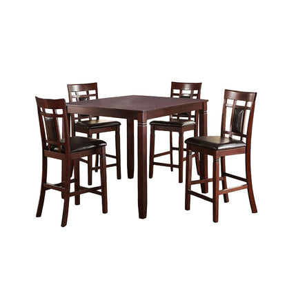 Margiela 5-Piece Dark Brown Counter Height Dining Set
