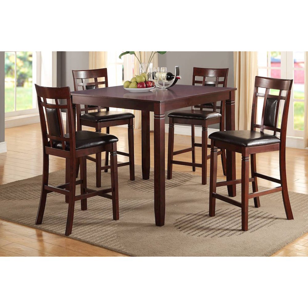 Margiela 5-Piece Dark Brown Counter Height Dining Set