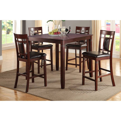 Margiela 5-Piece Dark Brown Counter Height Dining Set