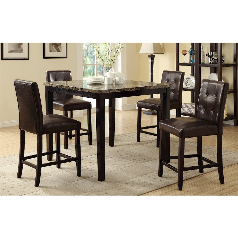 Square Counter Height Dining Table in Brown