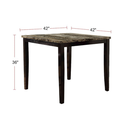 Square Counter Height Dining Table in Brown