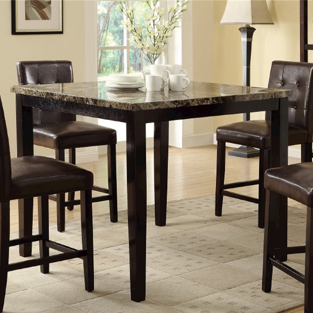 Square Counter Height Dining Table in Brown