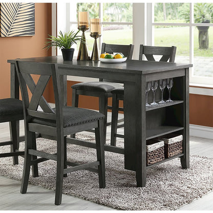 Wooden Dining Table in Dark Gray
